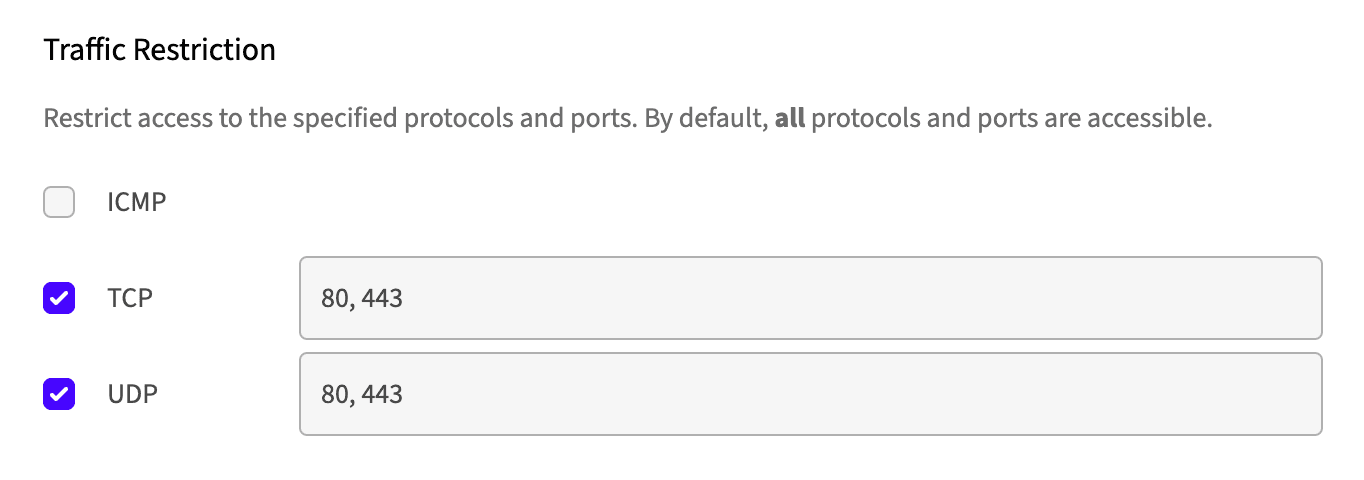 Traffic restrictions